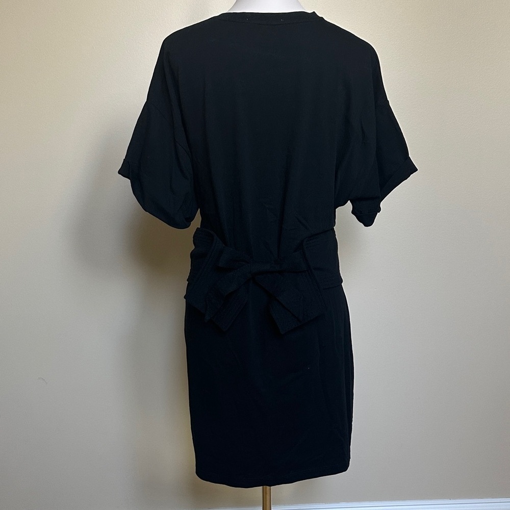 Rebecca Minkoff Black Casual TShirt Mini Dress With Bow - Picture 5 of 6